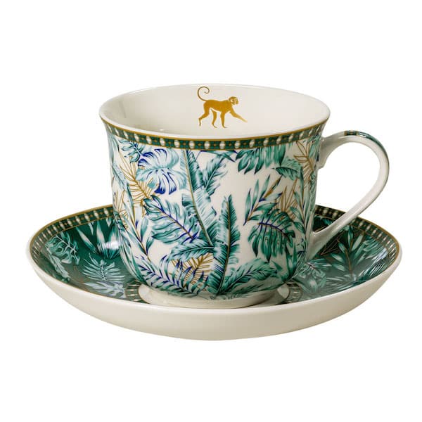 Atmosphère tropicale, Tasse 0,4L et coupelle en porcelaine
