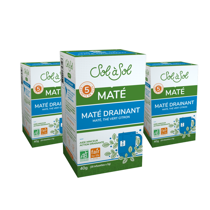 Infusettes de maté drainant Sol à Sol.